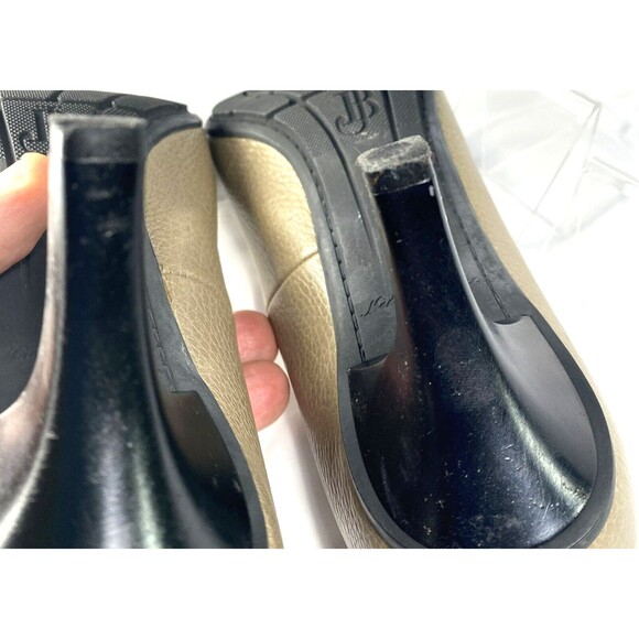 J. Bournazos Women's EU 40 US 9.5 Beige Heel Round Toe Slip-On Leather Pumps - Picture 4 of 7